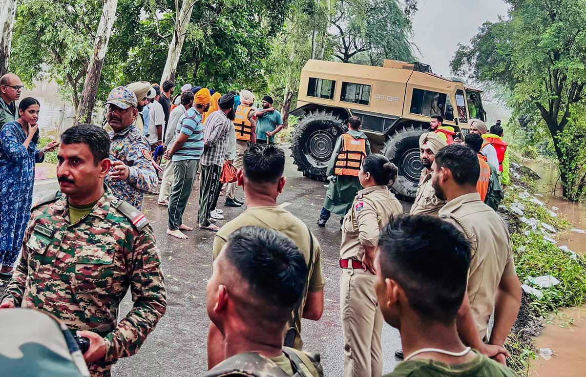Army specialist mobility vehicle ATOR N1200 rescues flood-affected villagers Army specialist mobility vehicle ATOR N1200 rescues flood-affected villagers