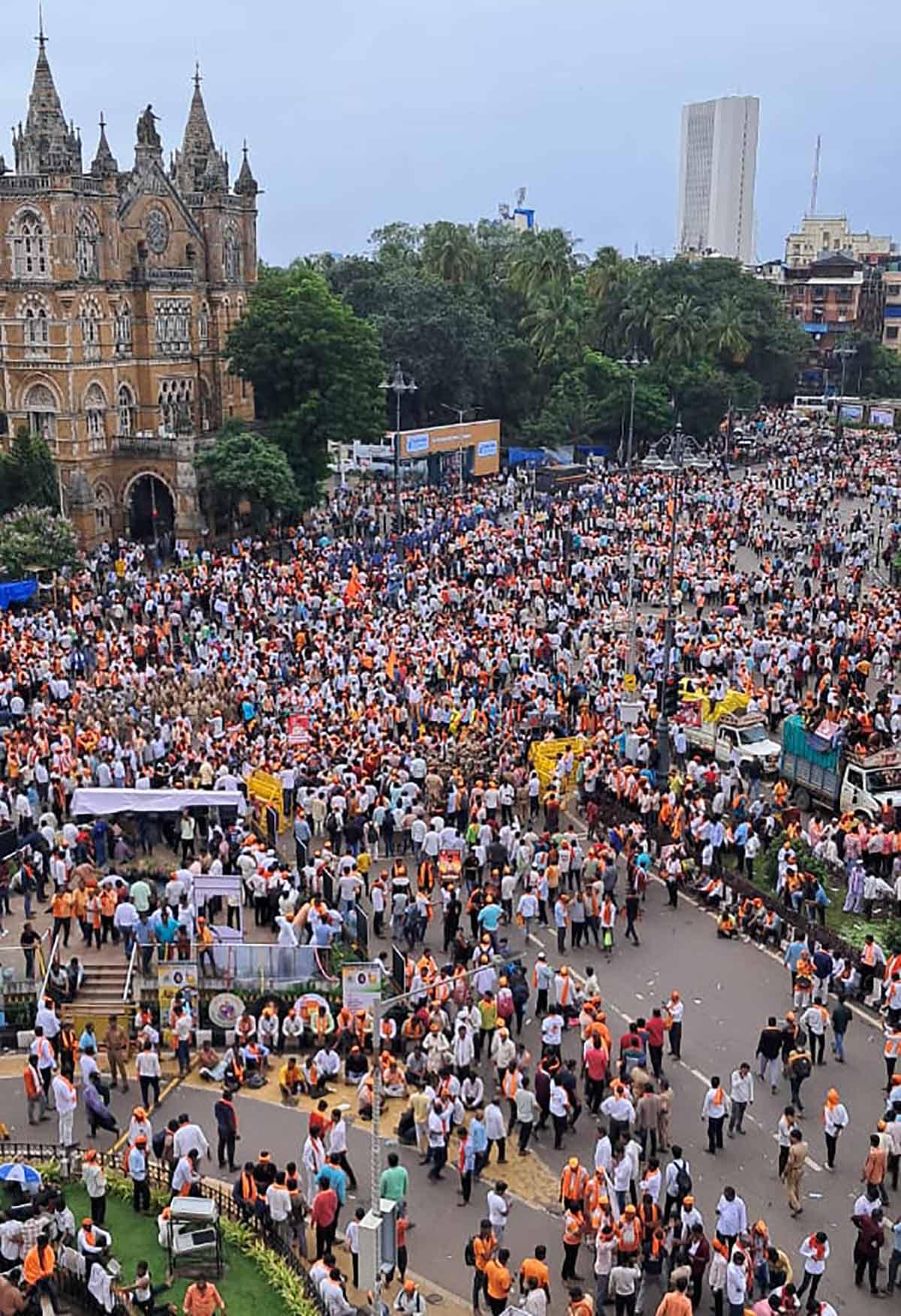 Maratha community quota rights demonstration in Mumbai Maratha community quota rights demonstration in Mumbai