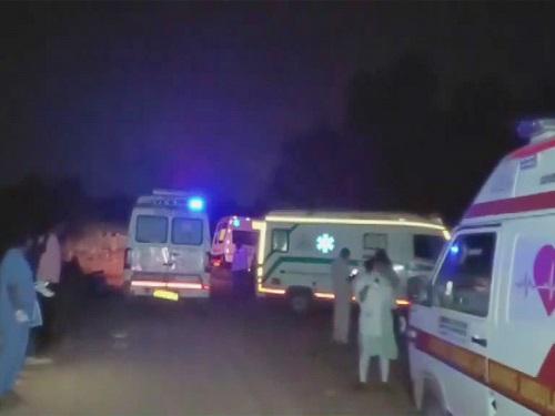 Ambulances at the spot where fire broke out in Goa/ANI Photo