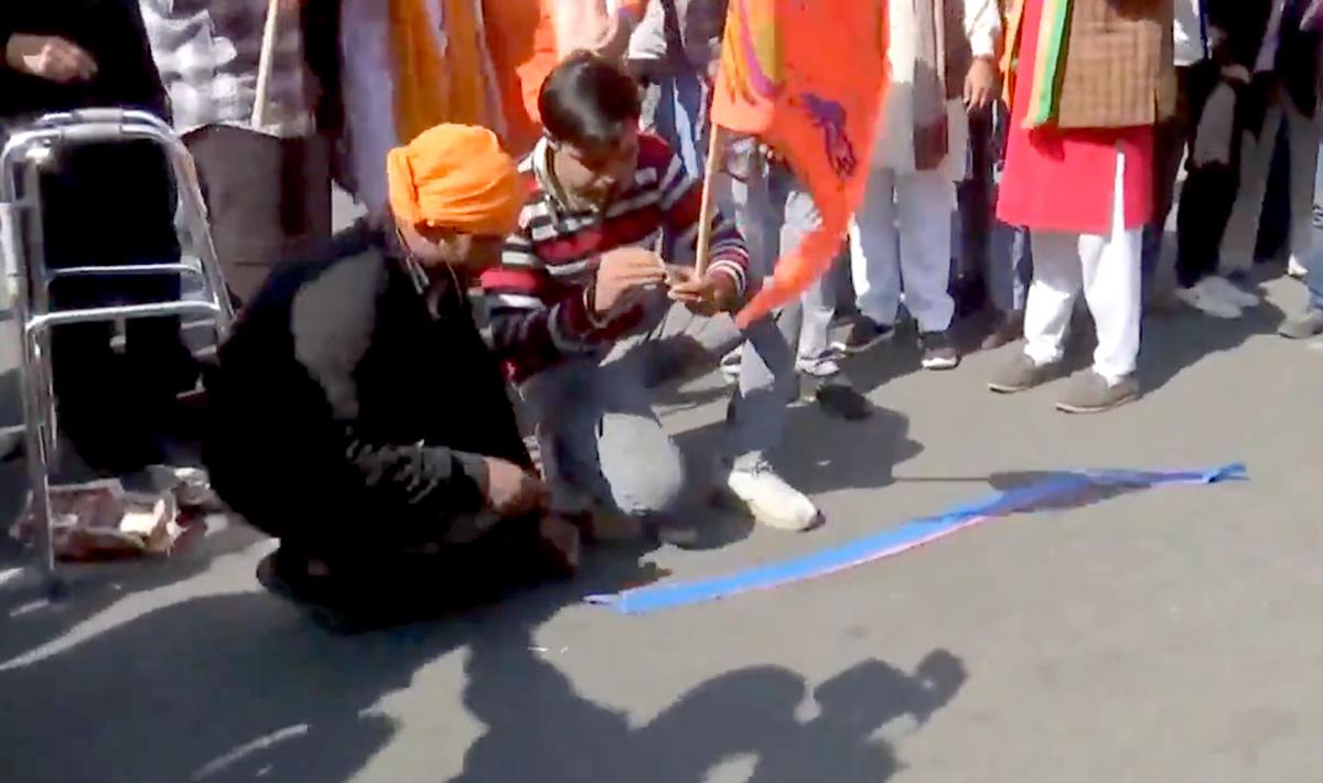Firecrackers outside the BJP office in Delhi