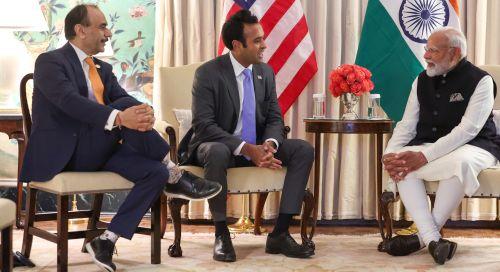 PM with Vivek Ramaswamy and his father-in-law