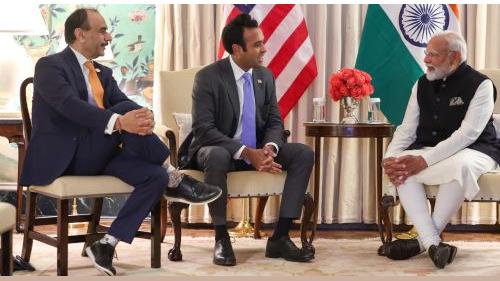 PM with Vivek Ramaswamy and his father-in-law