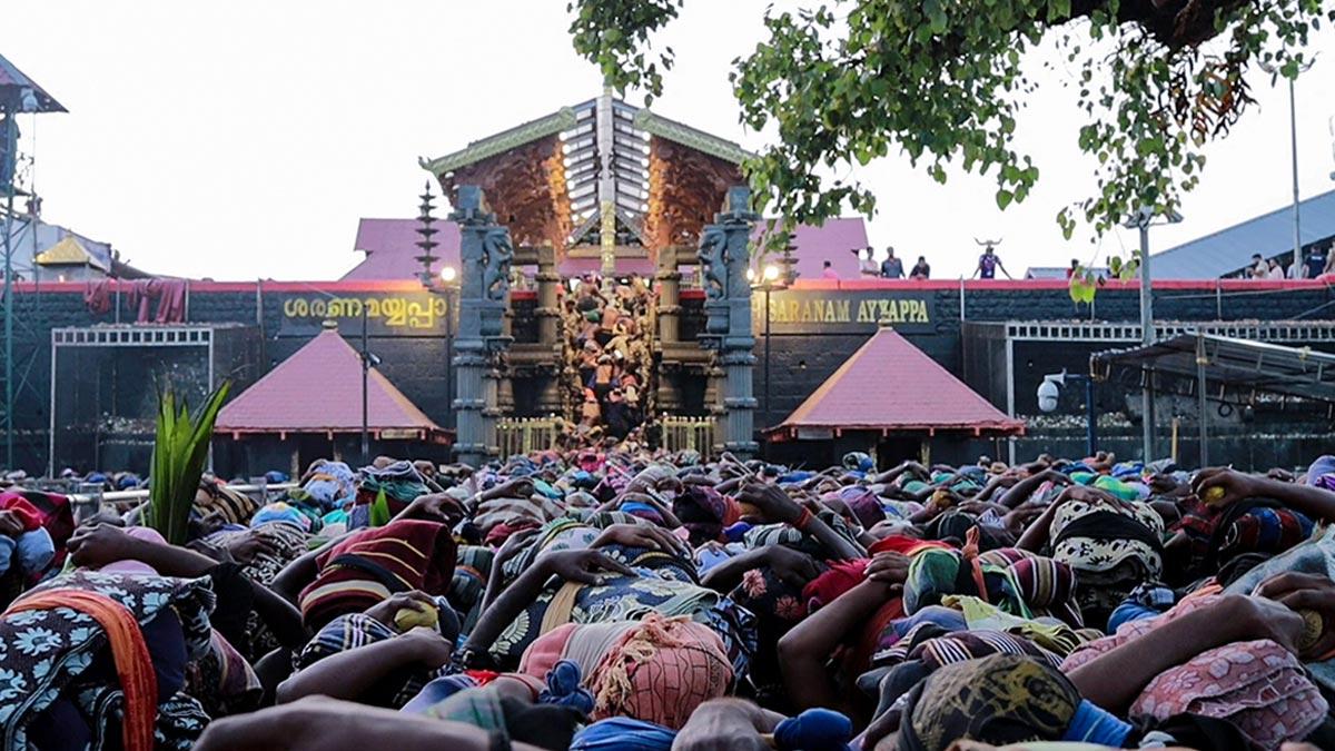 Devotees at The Sabarimala Sree Dharma Sastha Temple