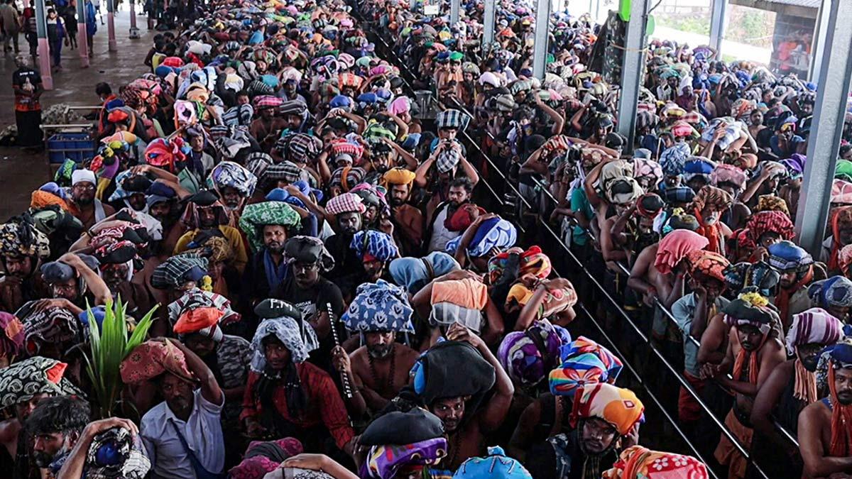 Devotees at The Sabarimala Sree Dharma Sastha Temple