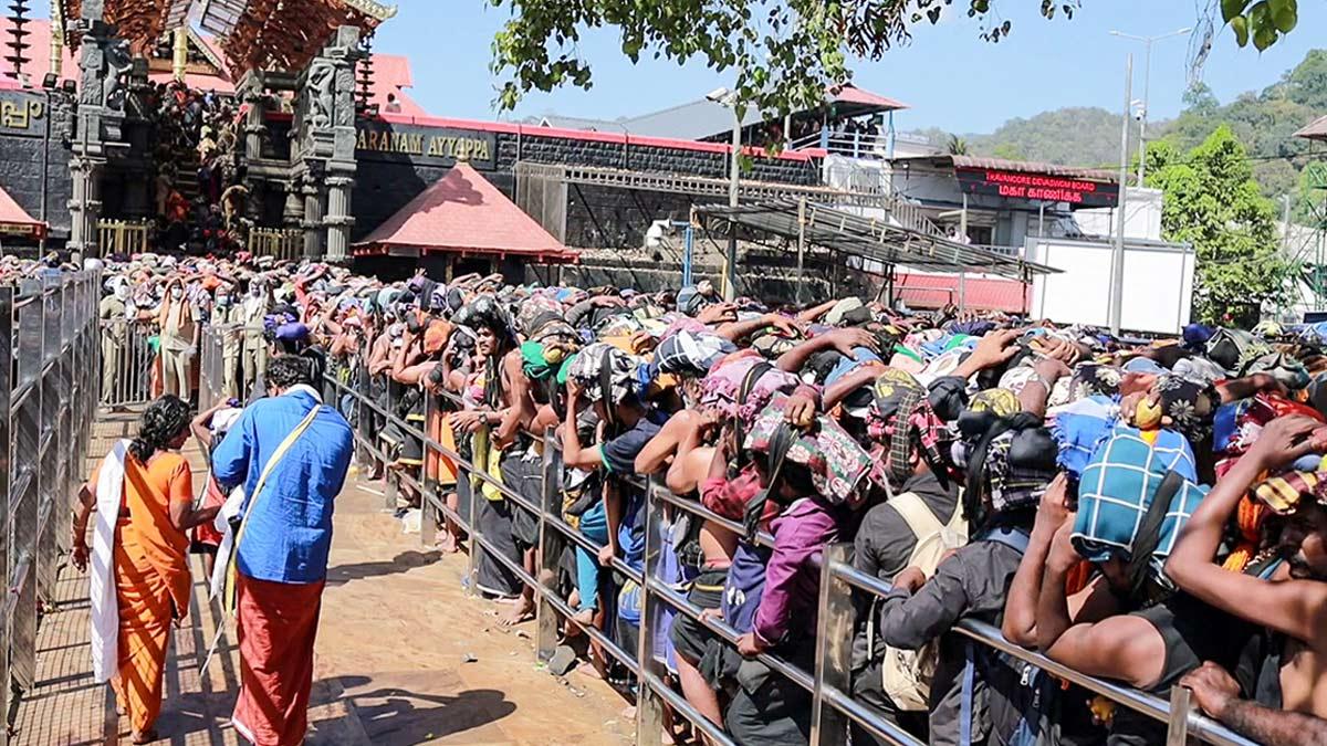 Devotees at The Sabarimala Sree Dharma Sastha Temple