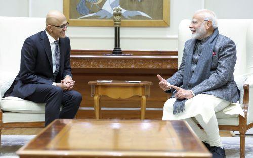 Modi with Satya Nadella