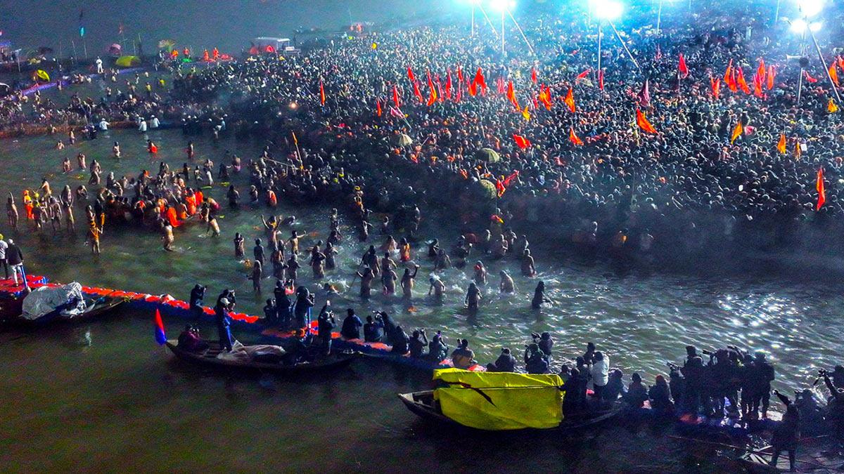 Paush Purnima at Maha Kumbh 2025, in Prayagraj