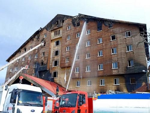 Fire brigades controlling the fire at the Ski resort in Turkiye/ANI Photo/Reuters