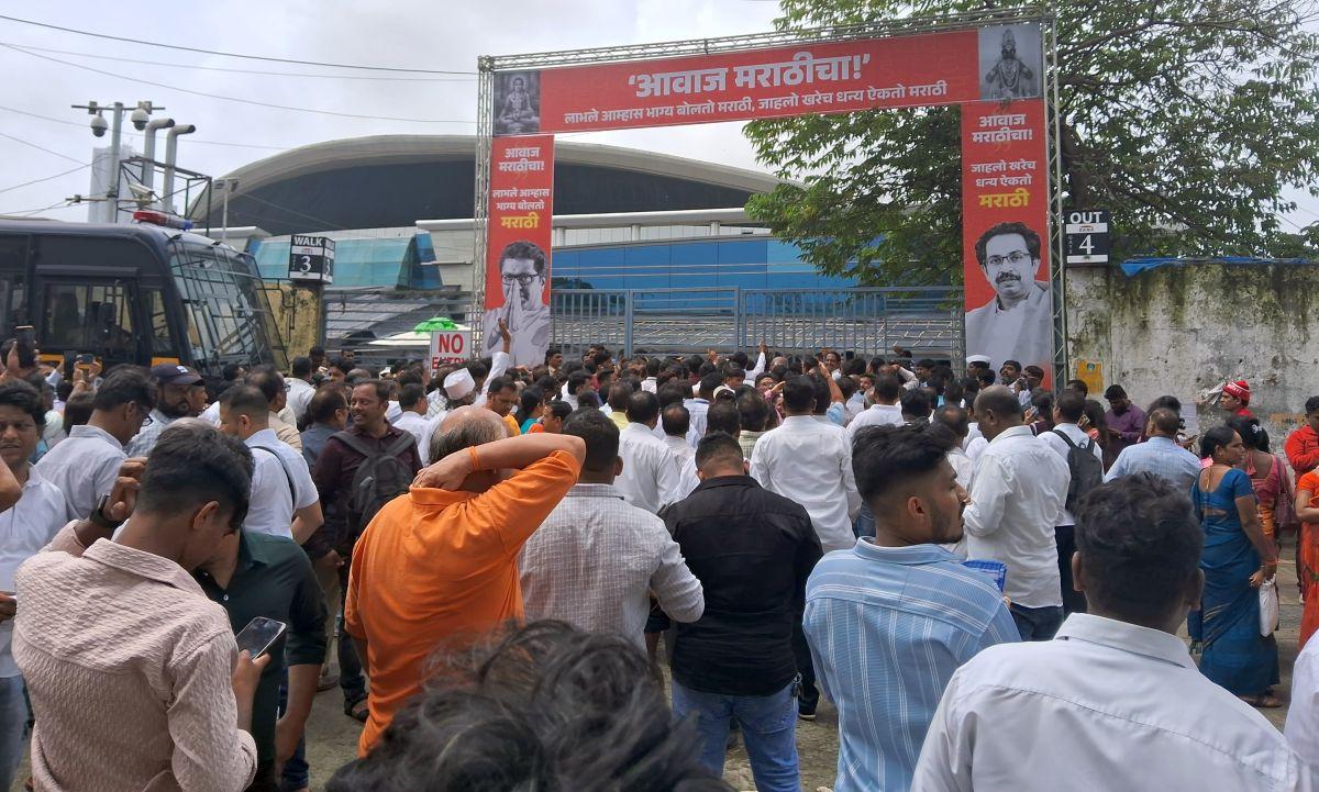 IMAGE: Huge crowd outside the Worli Dome. Photograph: Prasanna Zore/Rediff.com