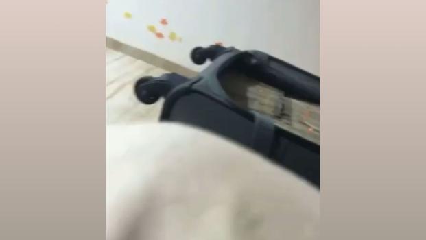 A screen grab from the video posted on X by Sanjay Raut