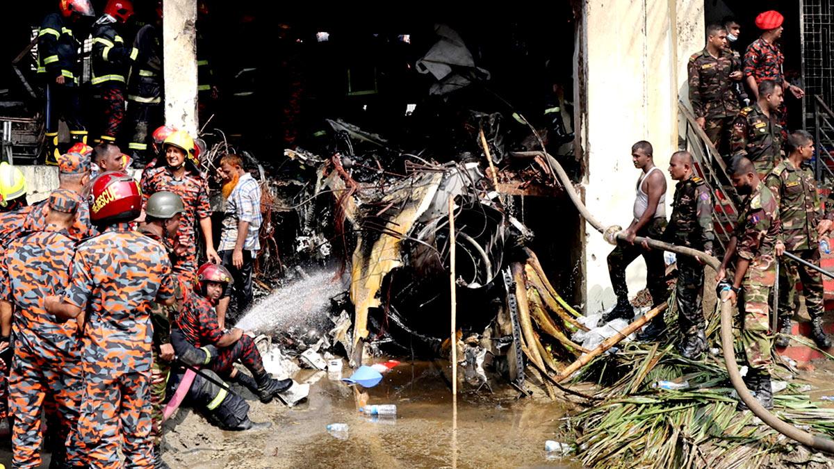 19 dead as B'desh Air Force jet crashes into school building - Rediff.com