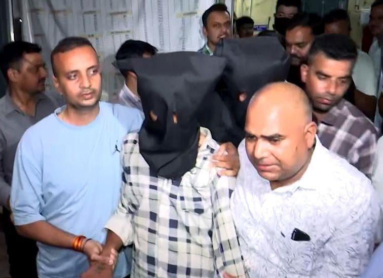 Shillong police with the four accused