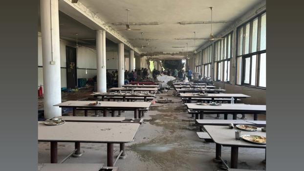 The dining hall of the hostel