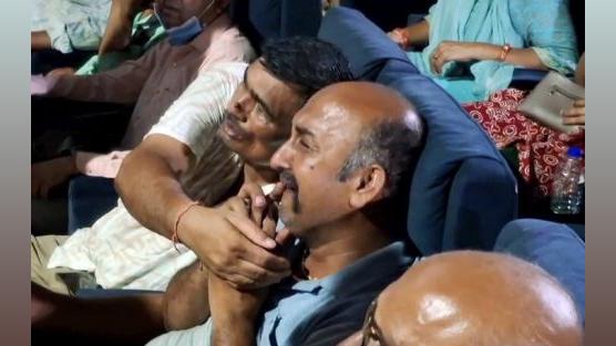 A family grieves at the Ahmedabad civil hospital