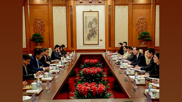 IMAGE: Foreign Secretary Vikram Misri meets Chinese Vice Minister Sun Weidong in New Delhi, June 13, 2025. Photograph: ANI Photo