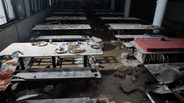 Interrupted meals at the B J Medical College hostel mess which was struck by the Air India aircraft.
