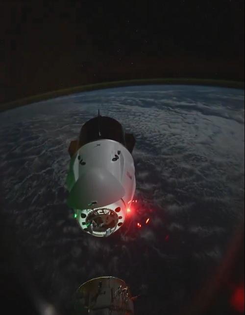 SpaceX Dragon spacecraft carrying NASA astronauts docks with ISS/Image courtesy  Elon Musk on X
