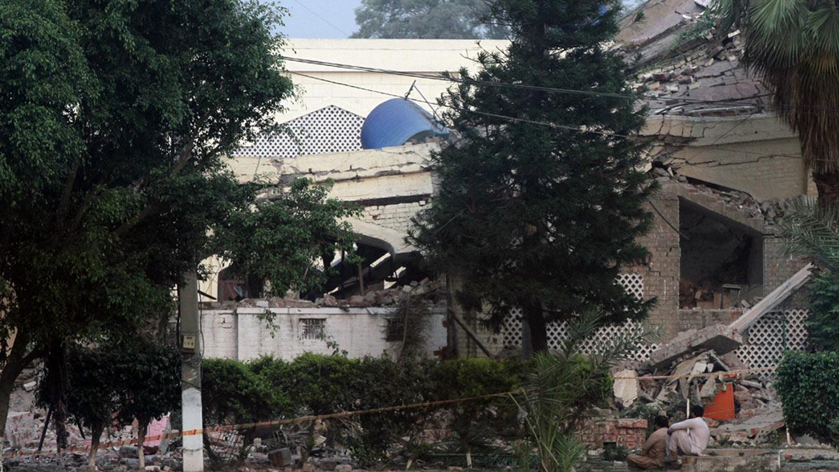 A damaged building in Muridke