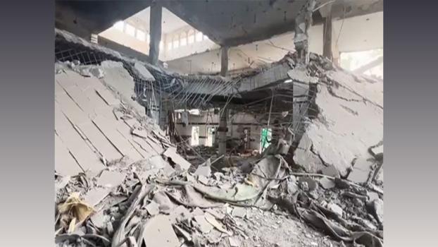 A destroyed mosque in Muridke