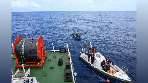 Indian Coast Guard rescues crew members of a cargo vessel off Mangaluru/Courtesy ICG on X