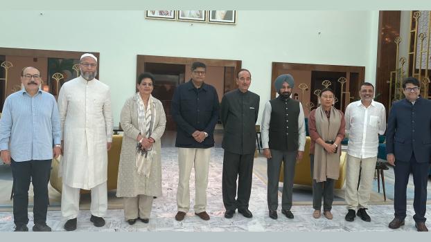 All-party delegation led by BJP MP Baijayant Panda (4th from left) reaches Bahrain/ANI Photo