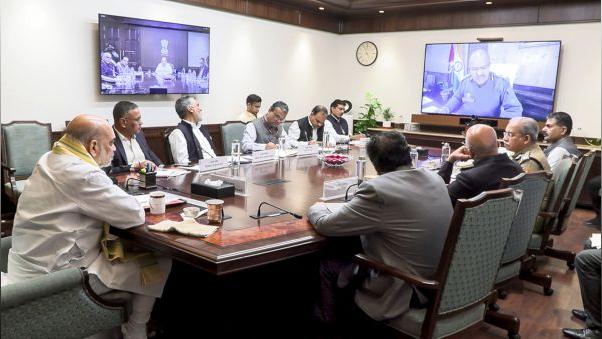 Amit Shah at the first security meeting after the blast