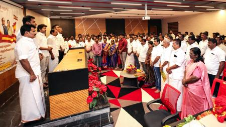 Former AIADMK veteran and nine-time MLA K.A. Sengottaiyan with TVK founder Vijay Former AIADMK veteran and nine-time MLA K.A. Sengottaiyan with TVK founder Vijay