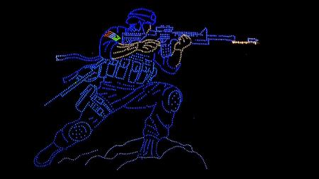 A drone show mesmerises people at the Mysuru Dasara 2025 celebrations A drone show mesmerises people at the Mysuru Dasara 2025 celebrations