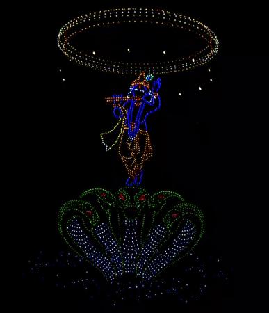 A drone show mesmerises people at the Mysuru Dasara 2025 celebrations A drone show mesmerises people at the Mysuru Dasara 2025 celebrations