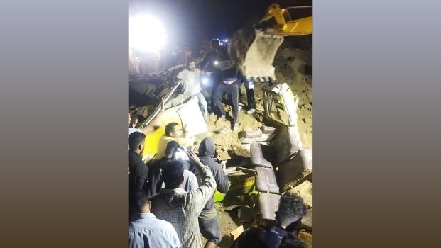 Rescue operation underway at the accident site in Bilaspur, Himachal Pradesh./ANI Photo