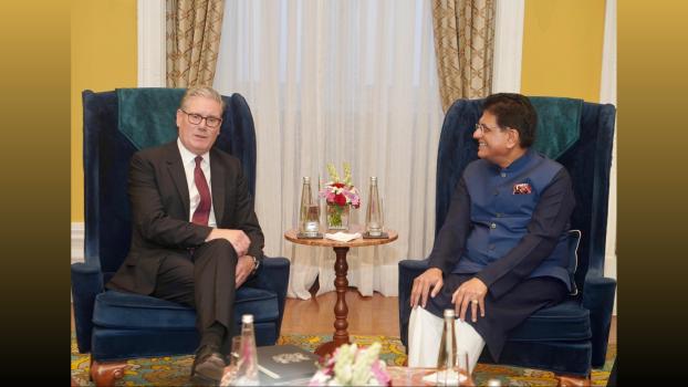 Piyush Goyal with the UK PM