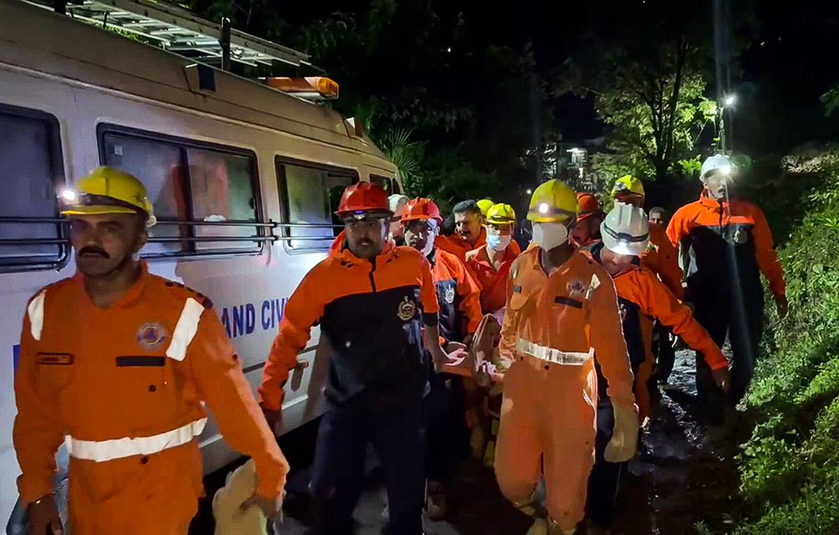 Search and rescue operations are underway by the Army, NDRF, and SDRF, as a landslide hit Sundernagar, in Mandi