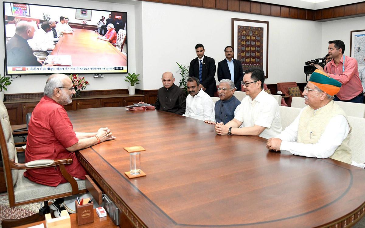 Deputy Chairman Harivansh meets Vice President CP Radhakrishnan with Union Ministers