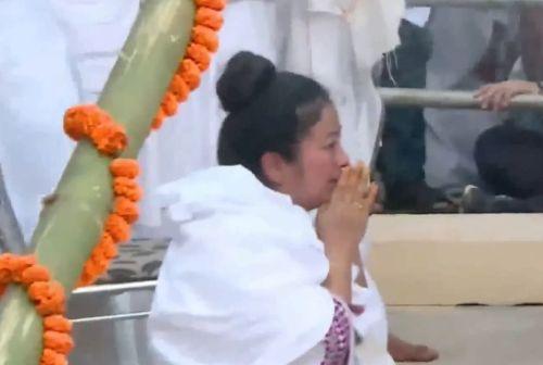 Zubeen Garg's wife at the funeral