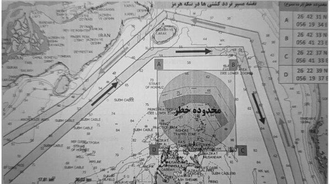 rediff.com - Rediff News - Iran publishes chart showing likely sea mines in Hormuz