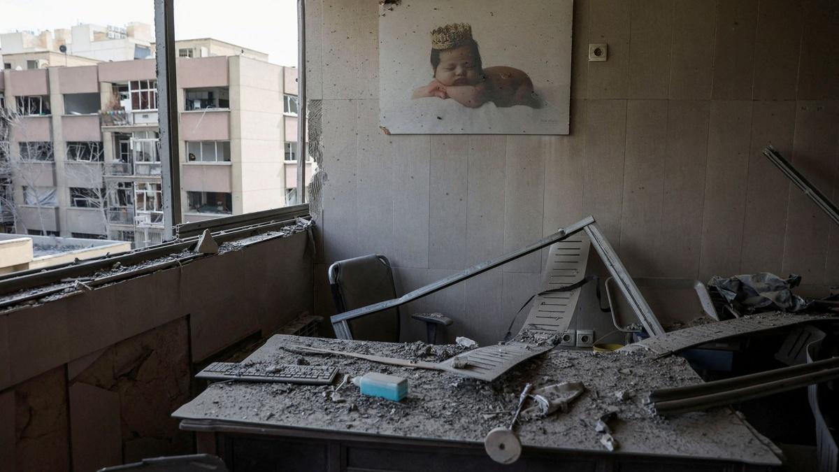 Debris lies scattered following an Israeli and US strike on the Gandhi Hospital in Tehran, Iran, March 2, 2026