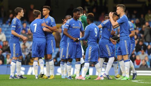 The Chelsea players after the match