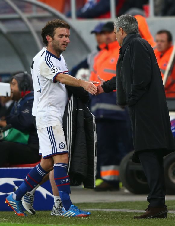 Jose Mourinho and Juan Mata