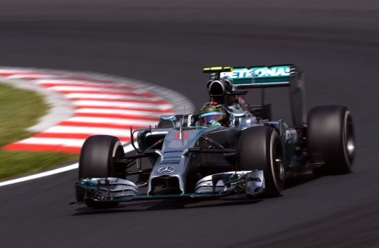 Nico Rosberg of Germany and Mercedes GP drives during final practice ahead of the Hungarian Formula One Grand Prix 