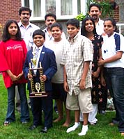 Gaurishankar with friends and host family members at New Hyde Park Village in Long Island, New York
