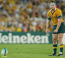 On the mark: Australian centre Elton Flatley has a better kicking percentage than Wilkinson