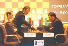 Viswanathan Anand and Vassily Topalov