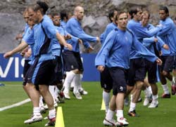 The Dutch team train
