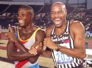 Carl Lewis and Mike Powell at the 1996 Olympics
