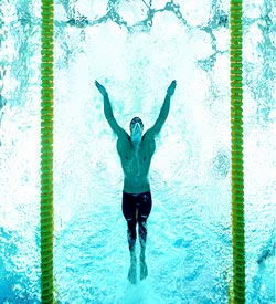 Michael Phelps of the US competes in the men's 200m Butterfly final