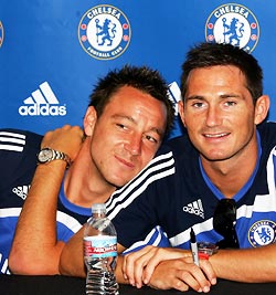 Chelsea captain John Terry (left) with Frank Lampard