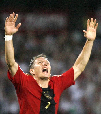 Bastian Schweinsteiger celebrates a goal