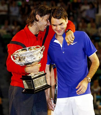Rafael Nadal with Roger Federer