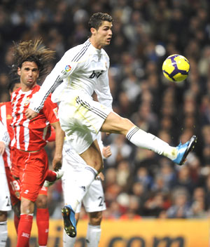 Cristiano Ronaldo in action against Almeira