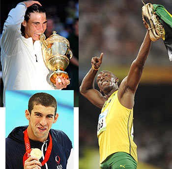Rafael Nadal, Usain Bolt and Michael Phelps